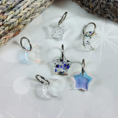 Holiday 2023 Collection Acrylic stars and moons stitch markers katrinkles 1 1024x1024 2x jpg